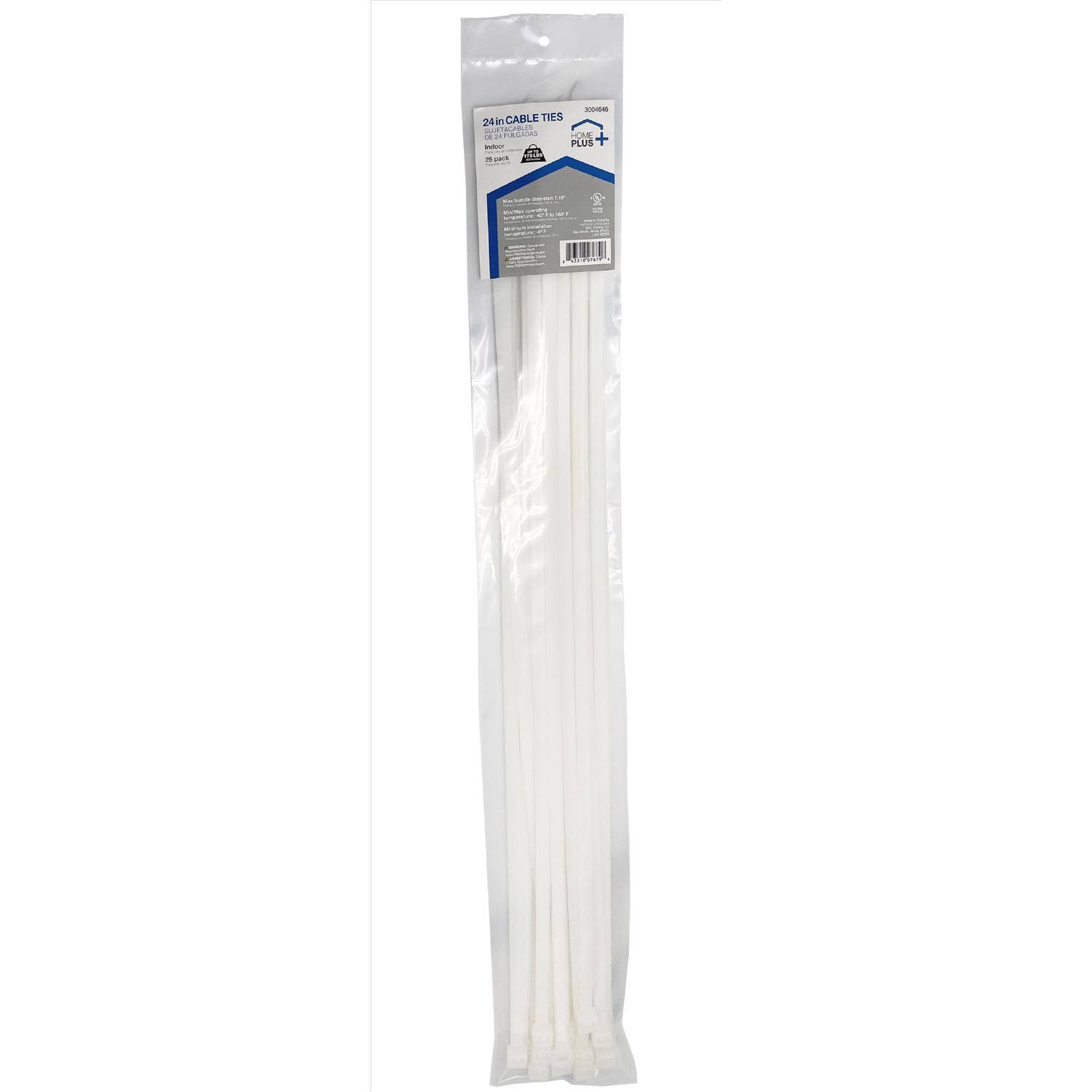 - 24 in CABLE TIES
- 25 pack
- HOME PLUS
- 309648