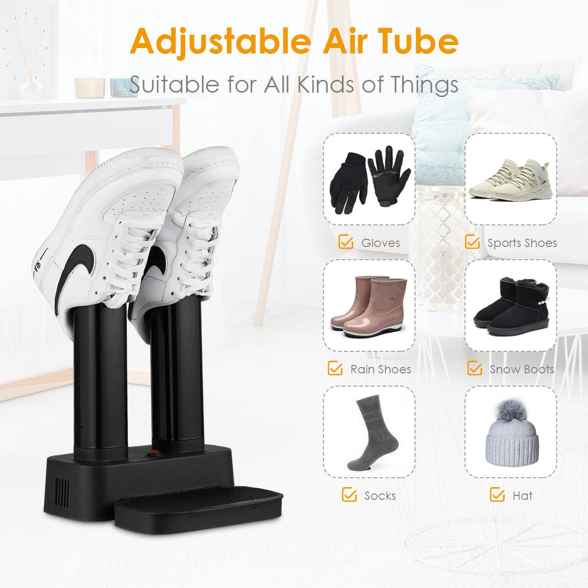 Adjustable Air Tube: Suitable for All Kinds of Things - Gloves, Sports Shoes, Rain Shoes, Snow Boots, Socks, Hat.