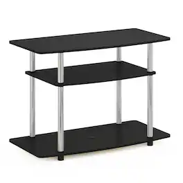 Furinno - Turn-N-Tube No Tools 3-Tier TV Stands - Americano/Stainless Steel