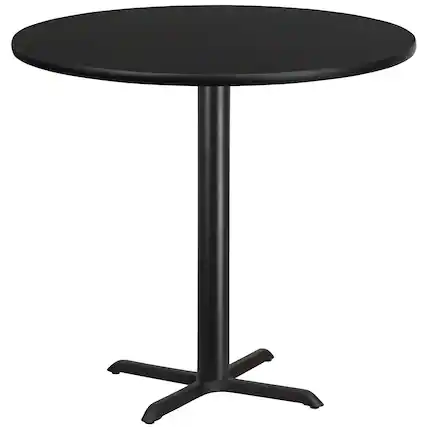 Front. Flash Furniture - Stiles 42'' Round Black Laminate Table Top with 33'' x 33'' Bar Height Table Base - Black.