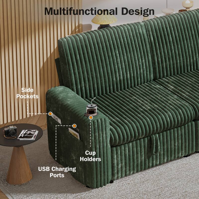 Multifunctional Design

- Side Pockets
- Cup Holders
- USB Charging Ports