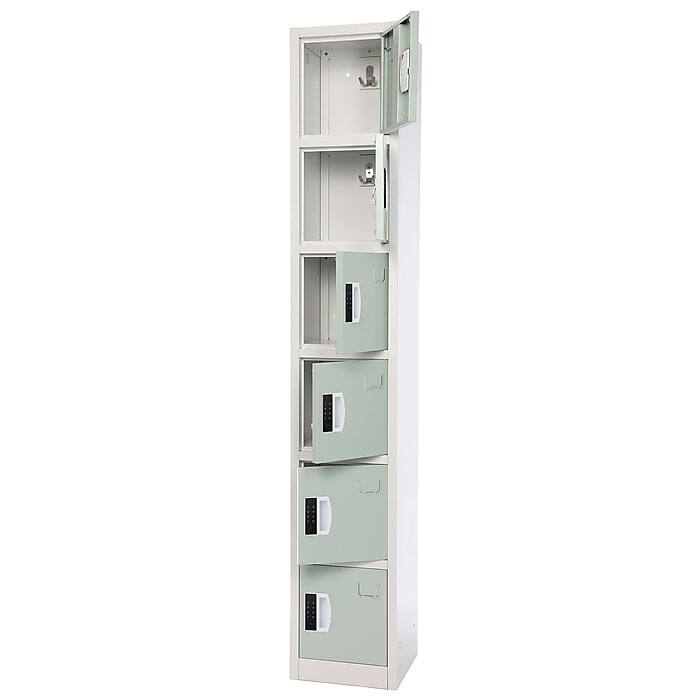 Alt View 2. AdirOffice - Storage Locker 629-Series 72" H 6-Tier Steel Digital Lock 6-Shelf Locker - Misty Green.