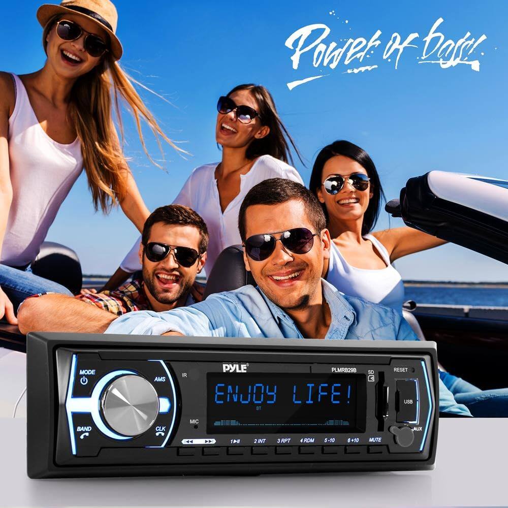 Power of Bass

PYLE PLMR298

ENJOY LIFE!

MODE AMS BAND CLK MIC 2 INT 3 RPT 4 RDM 5-10 8+10 MUTE AUX