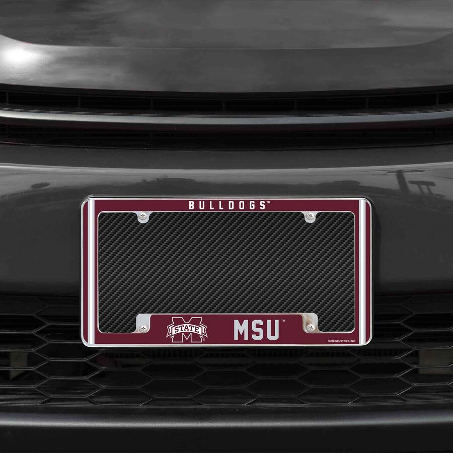 Ms State Graphics Rico Industries Mississippi State Bulldogs Chrome Metal License Plate ...
