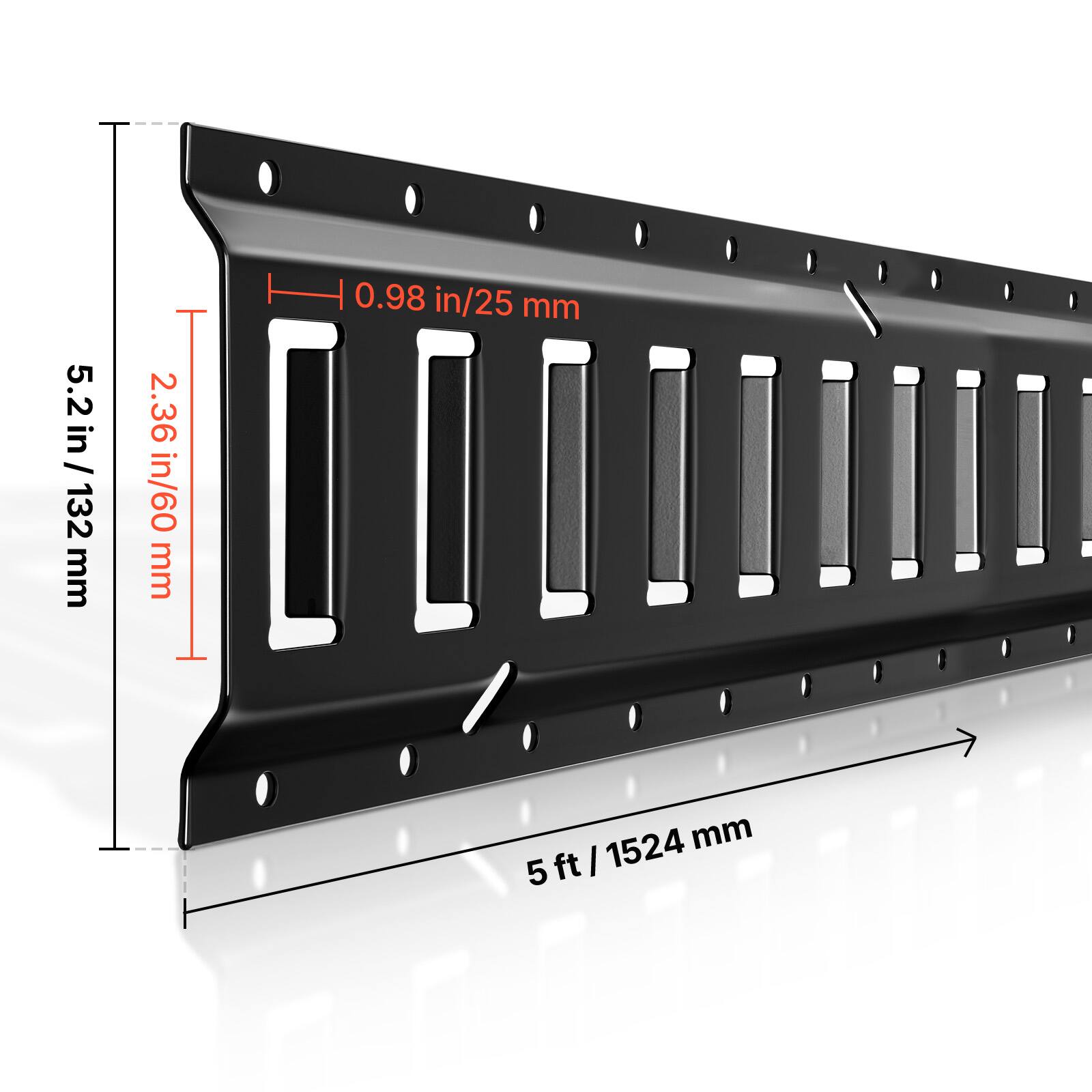 5.2 in / 132 mm  
2.36 in / 60 mm  
0.98 in / 25 mm  
5 ft / 1524 mm