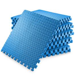 Philosophy Gym - Exercise Flooring Mats - Foam Rubber Interlocking Puzzle Floor Tiles - Blue