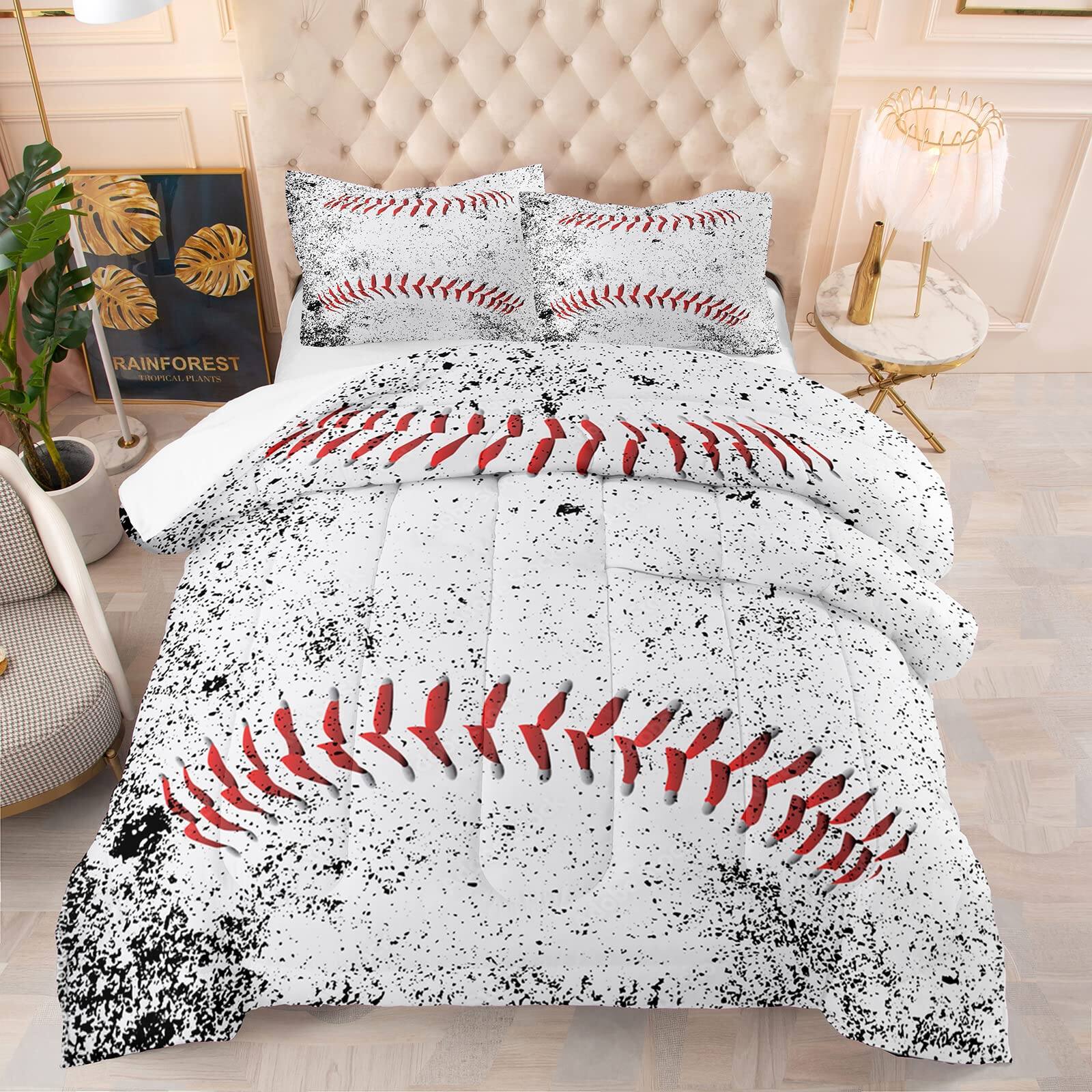 Paradigms Interiors - Basketball Bedding Set Sports Comforter Sets For Set mforter lat Sheet ed llowcases - Baseball 5009-Full(5 pcs)