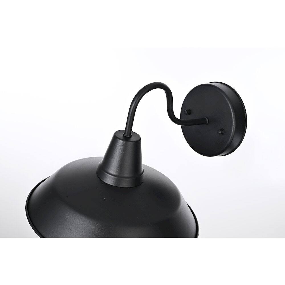 Alt View 1. Elegant Lighting - Tinsley 13 inch Outdoor Wall sconce in Black - Black And Clear.