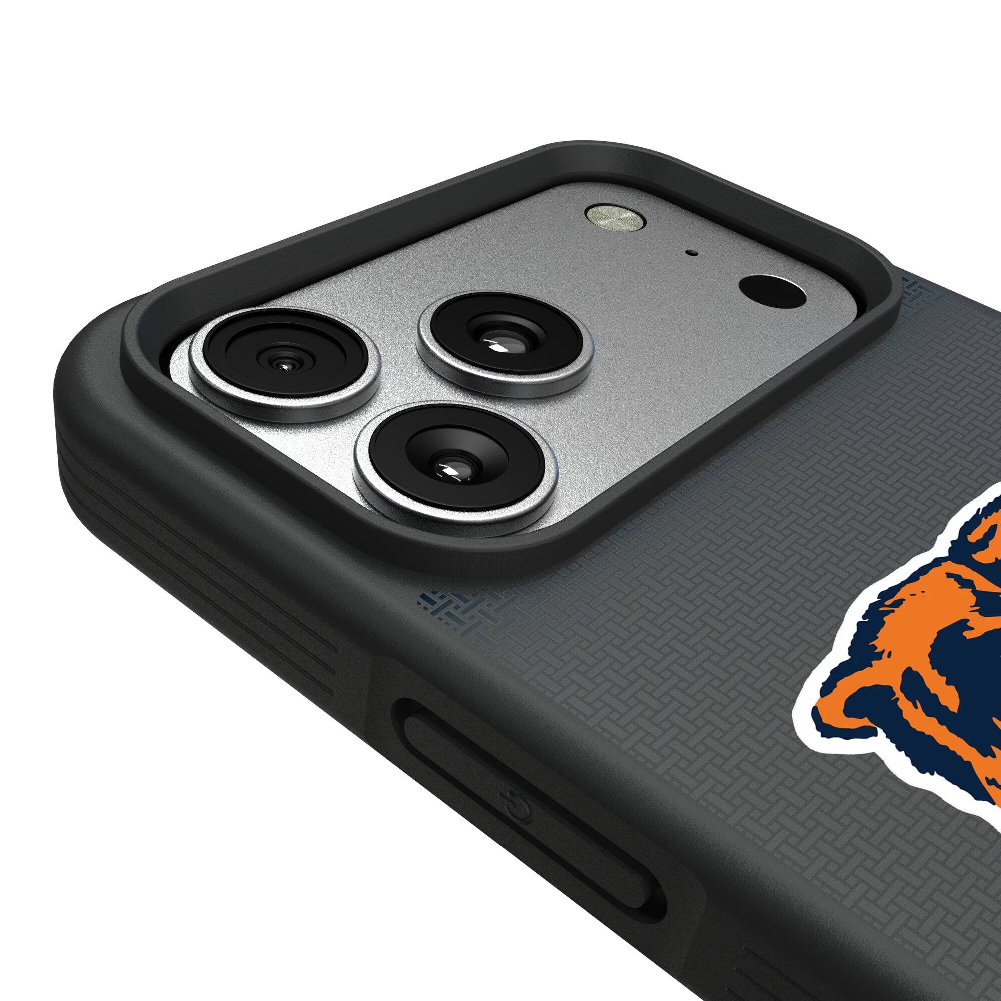 Alt View 2. Keyscaper - Chicago Bears Bump Case with 8.2ft Drop Protection - 16 Pro Max - Black.