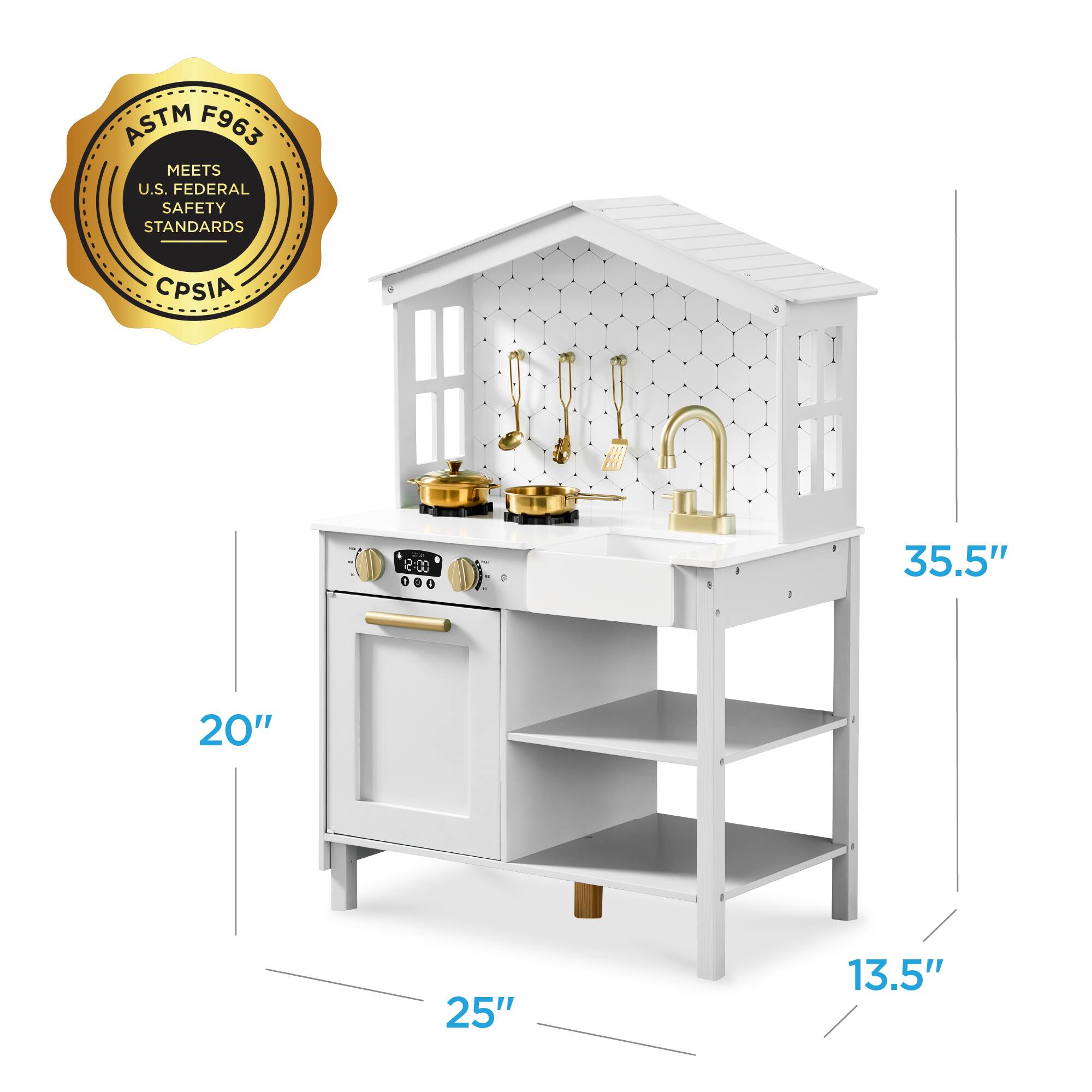 ASTM F963 MEETS U.S. FEDERAL SAFETY STANDARDS CPSIA

20"  
25"  
35.5"  
13.5"