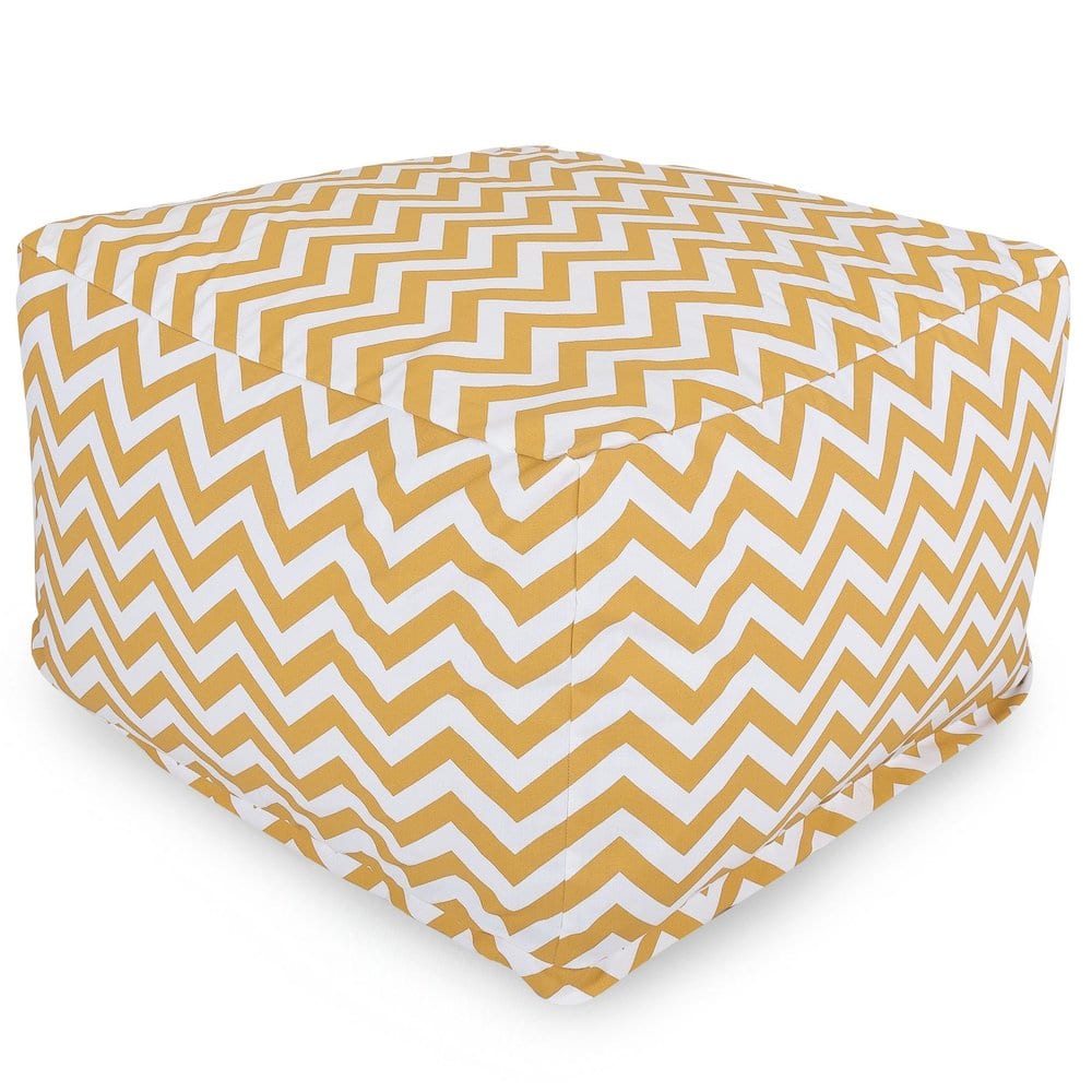 Majestic Home - Ottoman Pouf Chevron - Yellow