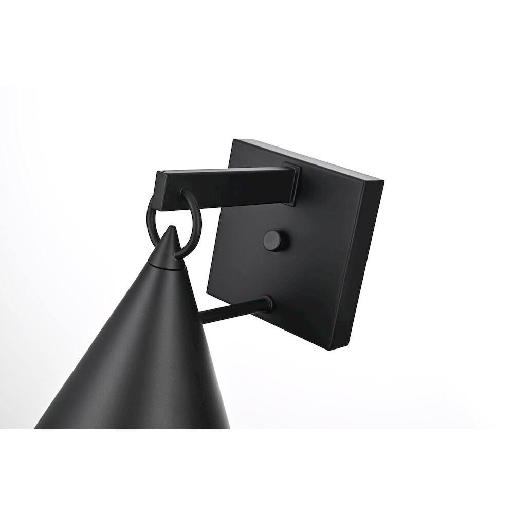 Alt View 2. Elegant Lighting - Hendrix 8 Inch Outdoor Wall Sconce In Black - Black.