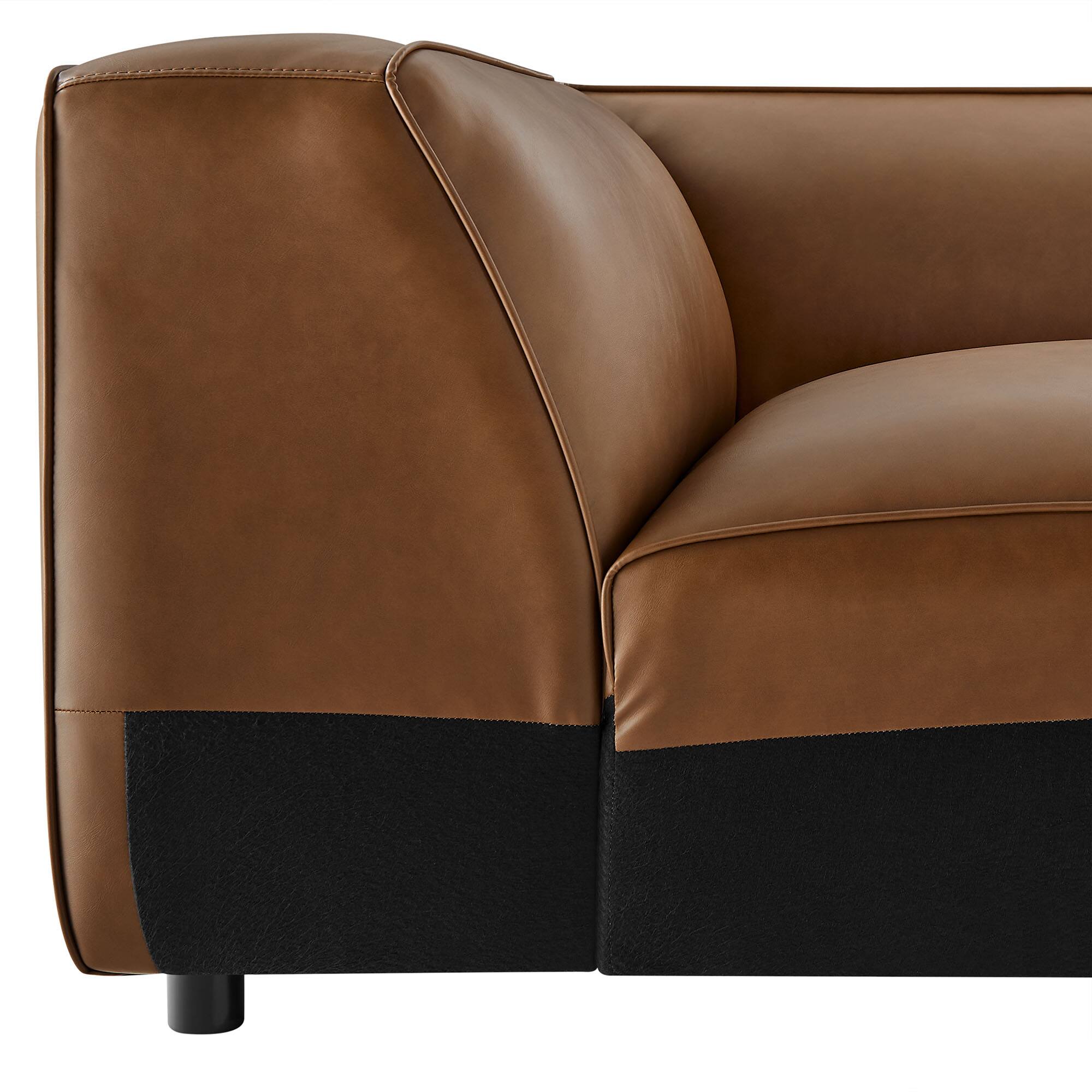 Alt View 6. Modway - Auren Upholstered Vegan Leather Modular Corner Chair by Modway - Coffee.
