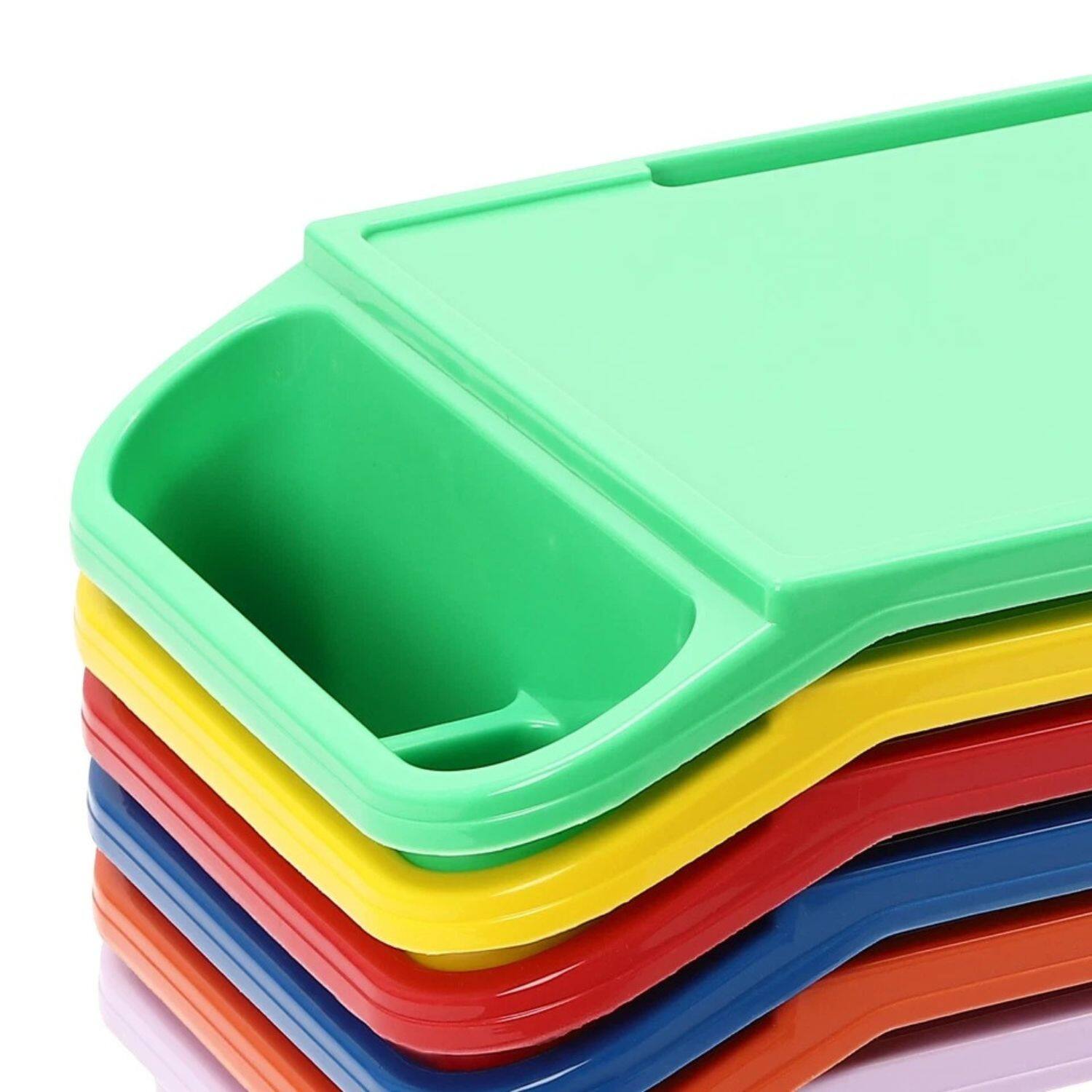 Back. Stock Preferred - 6-Piece Kids Lap Desk Set - Red, Green, Yellow, Purple, Orange, Blue.