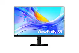Samsung - 27" ViewFinity S8 (S80UD) 4K UHD HDR10 Monitor with Ergonomic Stand (DisplayPort, HDMI, USB-C) - Black