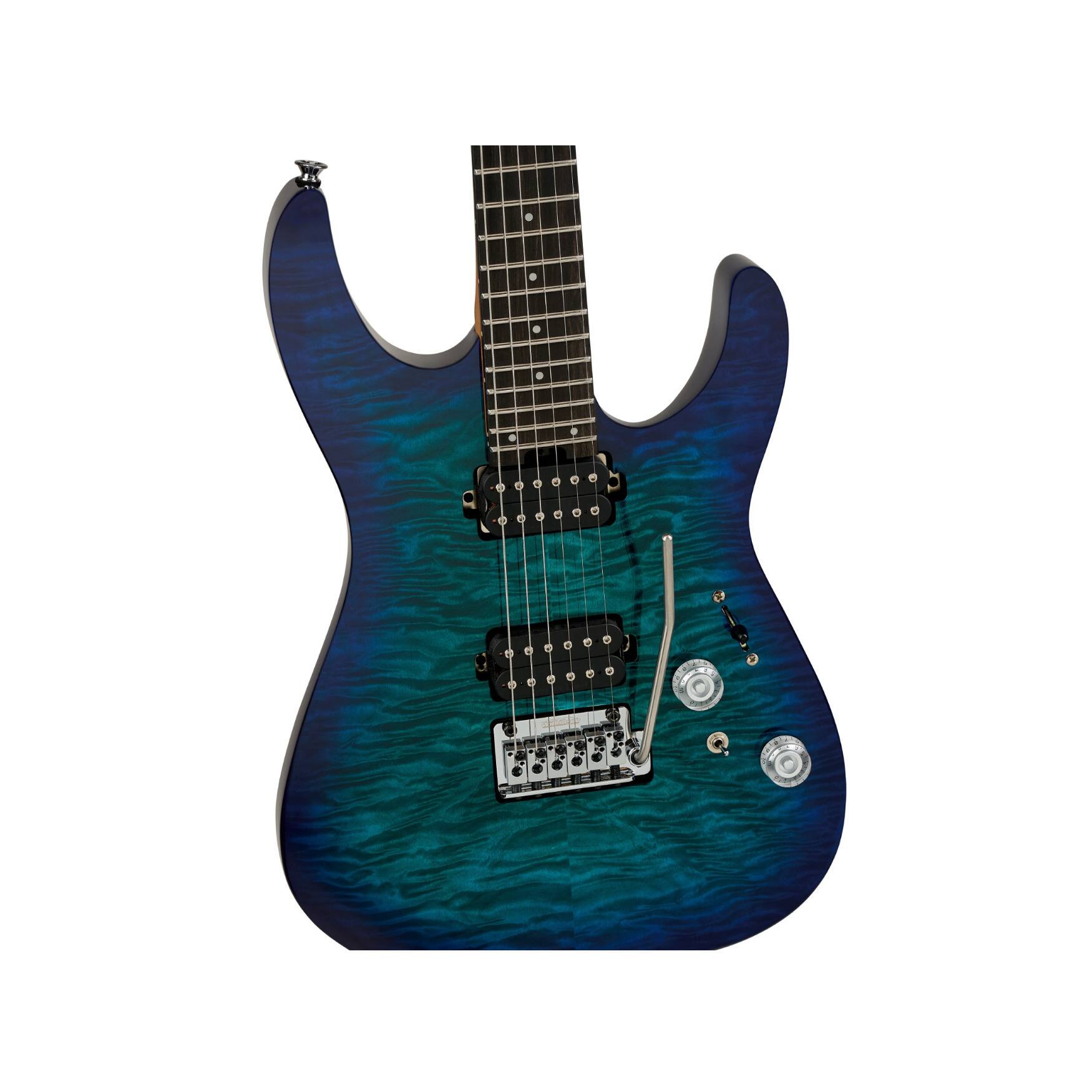 Back. Charvel - Charvel Pro-Mod Plus DK24 HH 2PT EB QM 6-String Electric Guitar (Chlorine Burst).