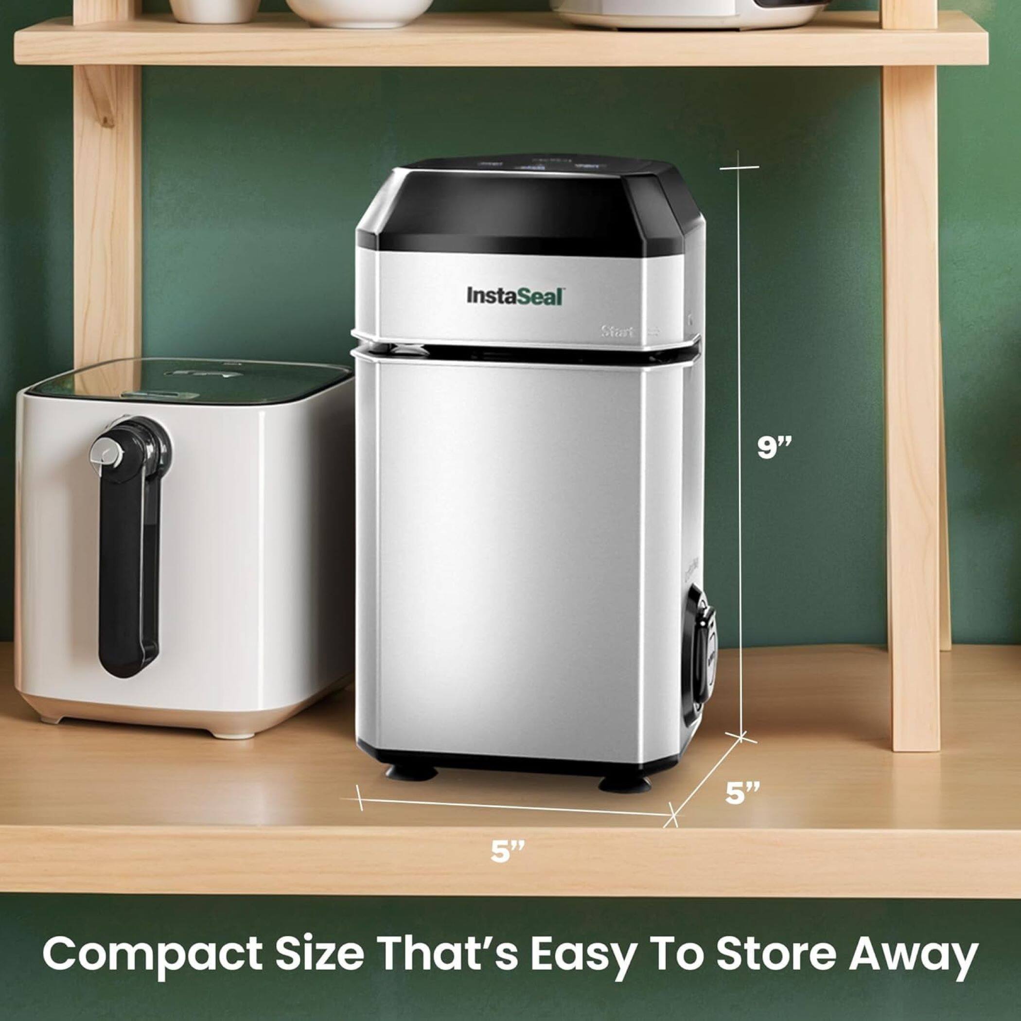 InstaSeal, 9", 5", 5", Compact Size That's Easy To Store Away