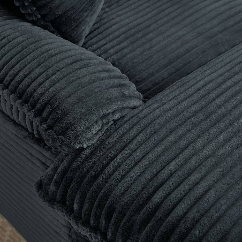 Angle. Kadyn - 51.97 inch modern comfortable cushioned compression single seat sofa with unique footrest design, Dark Gray - Gray.
