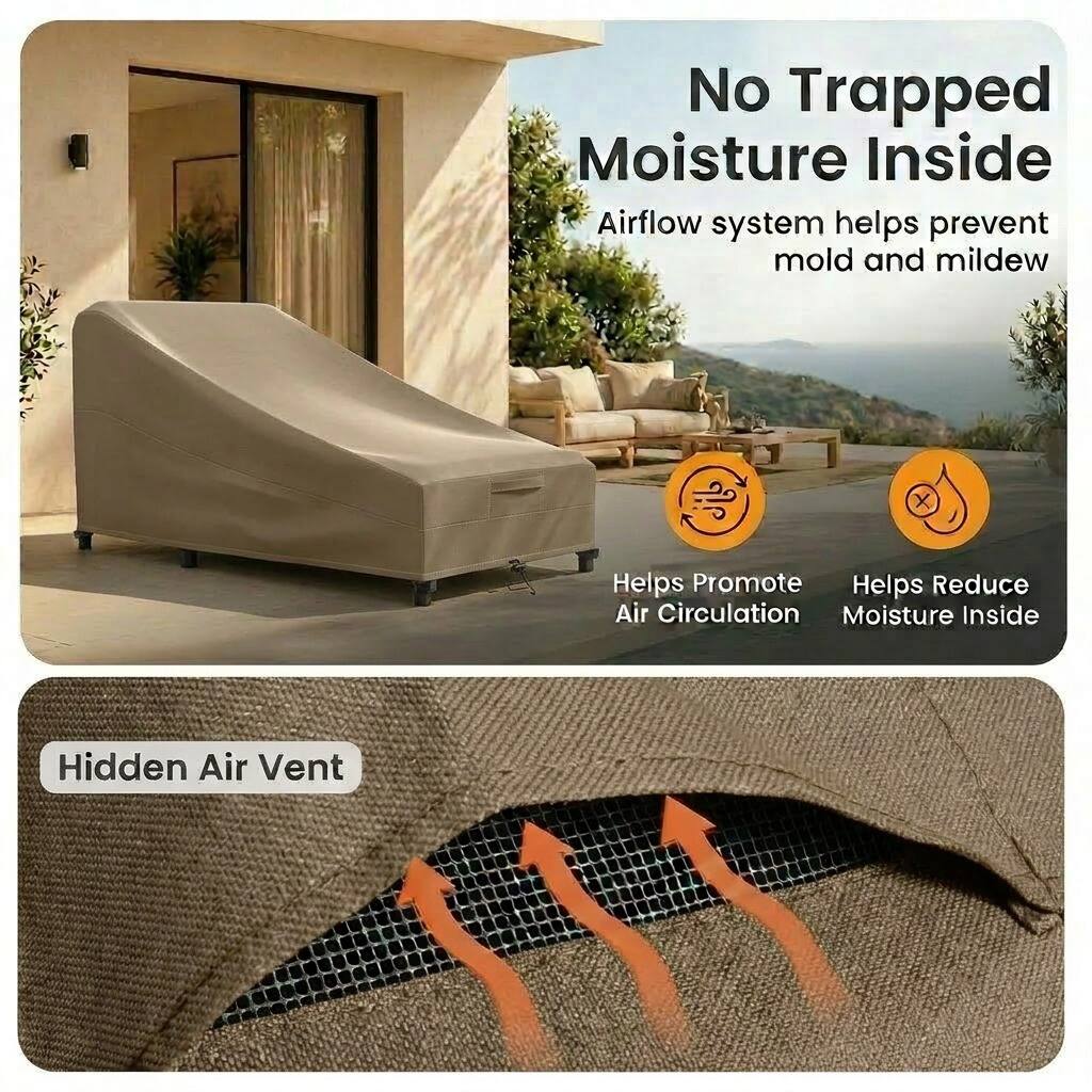 No Trapped Moisture Inside  
Airflow system helps prevent mold and mildew  

Helps Promote Air Circulation  
Helps Reduce Moisture Inside  

Hidden Air Vent