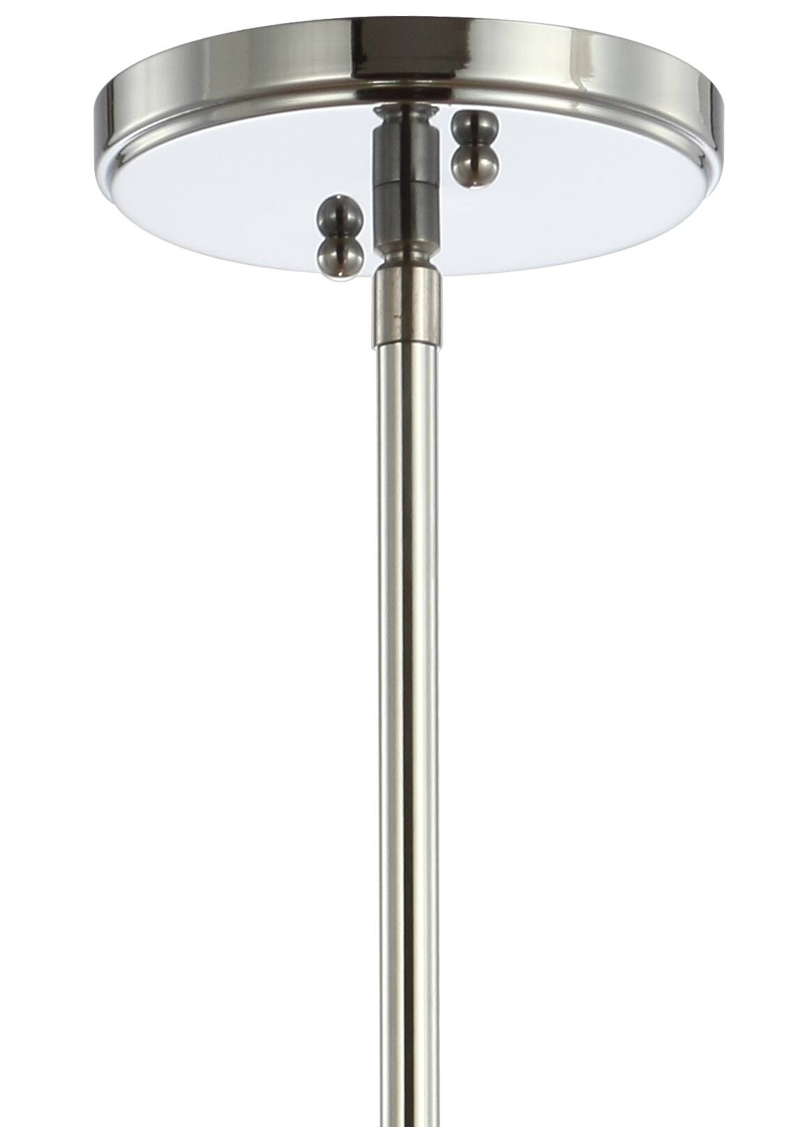 Alt View 5. Jonathan Y - Kurtz 7.25" Adjustable Drop Metal/Glass LED Pendant, Chrome - Chrome.