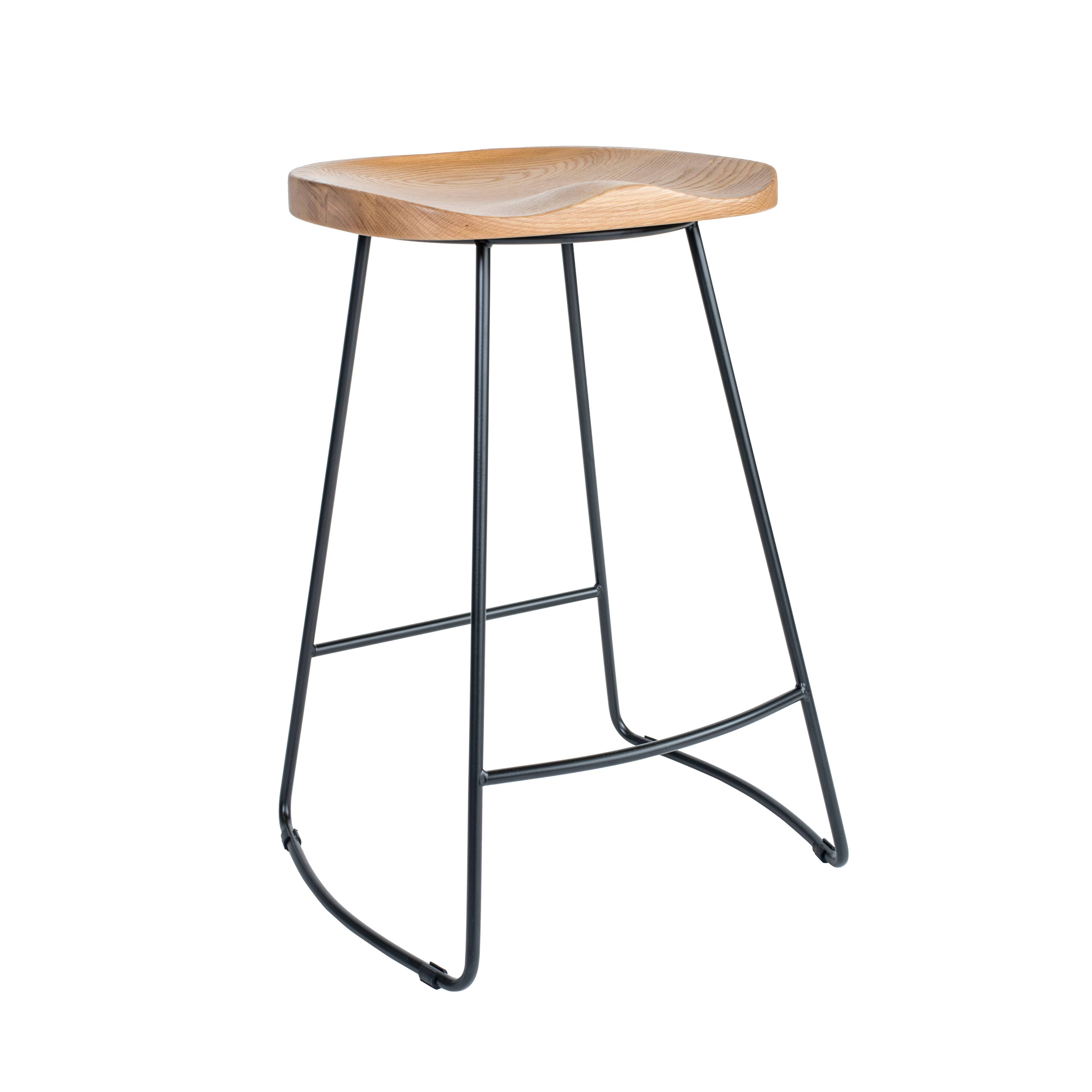 Angle. Adore Decor - Mason Counter Iron Stool - Brown and Black.