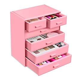Sorbus - 6 Drawer Makeup Organizer Case - Pink