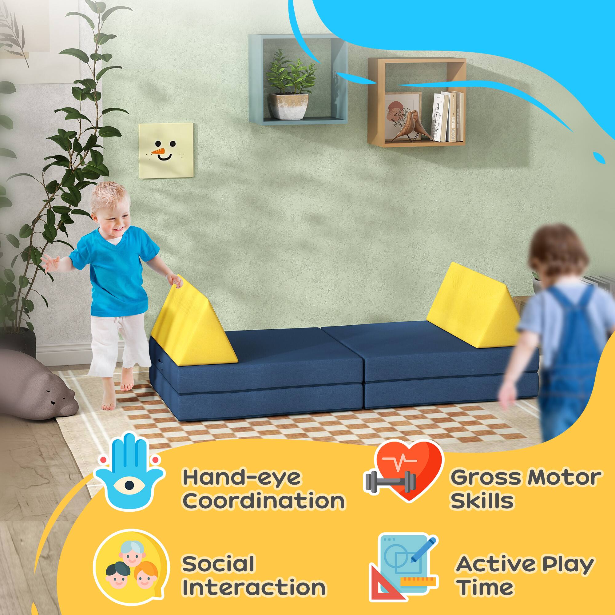 Hand-eye Coordination  
Gross Motor Skills  
Social Interaction  
Active Play Time