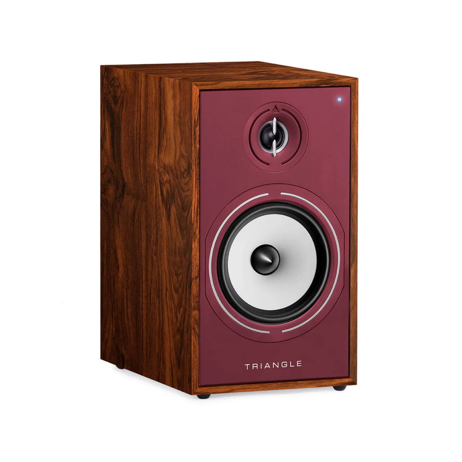 Alt View 1. Triangle - Triangle Borea BR03 Connect Wireless Powered Bookshelf Speaker With Arc - Burgundy Edition - Burgundy.