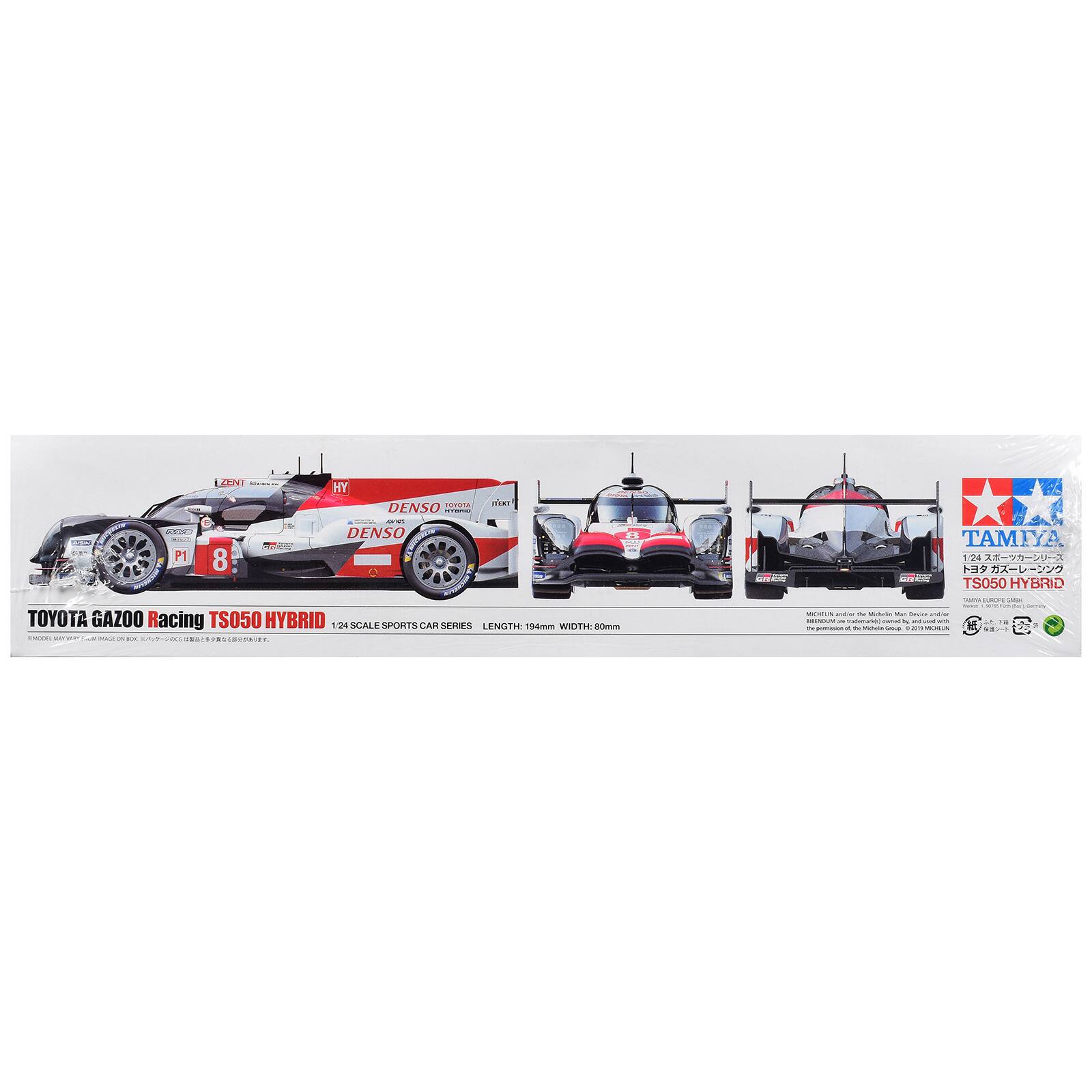 ZENT HY TOYOTA DENSO HYBRID  
www. DENSO P1 8 TOYOTA GAZOO Racing TS050 HYBRID 1/24 SCALE SPORTS CAR SERIES  
LENGTH: 194mm WIDTH: 80mm  
TAMIYA: 124  
TS050 HYBRID  
and ON - - - EXICHELIN - a the Vitamin we Carcone MAR RENSON as trademarks: Swhed * and und are to - x be Midele Group 0.00m WORLD