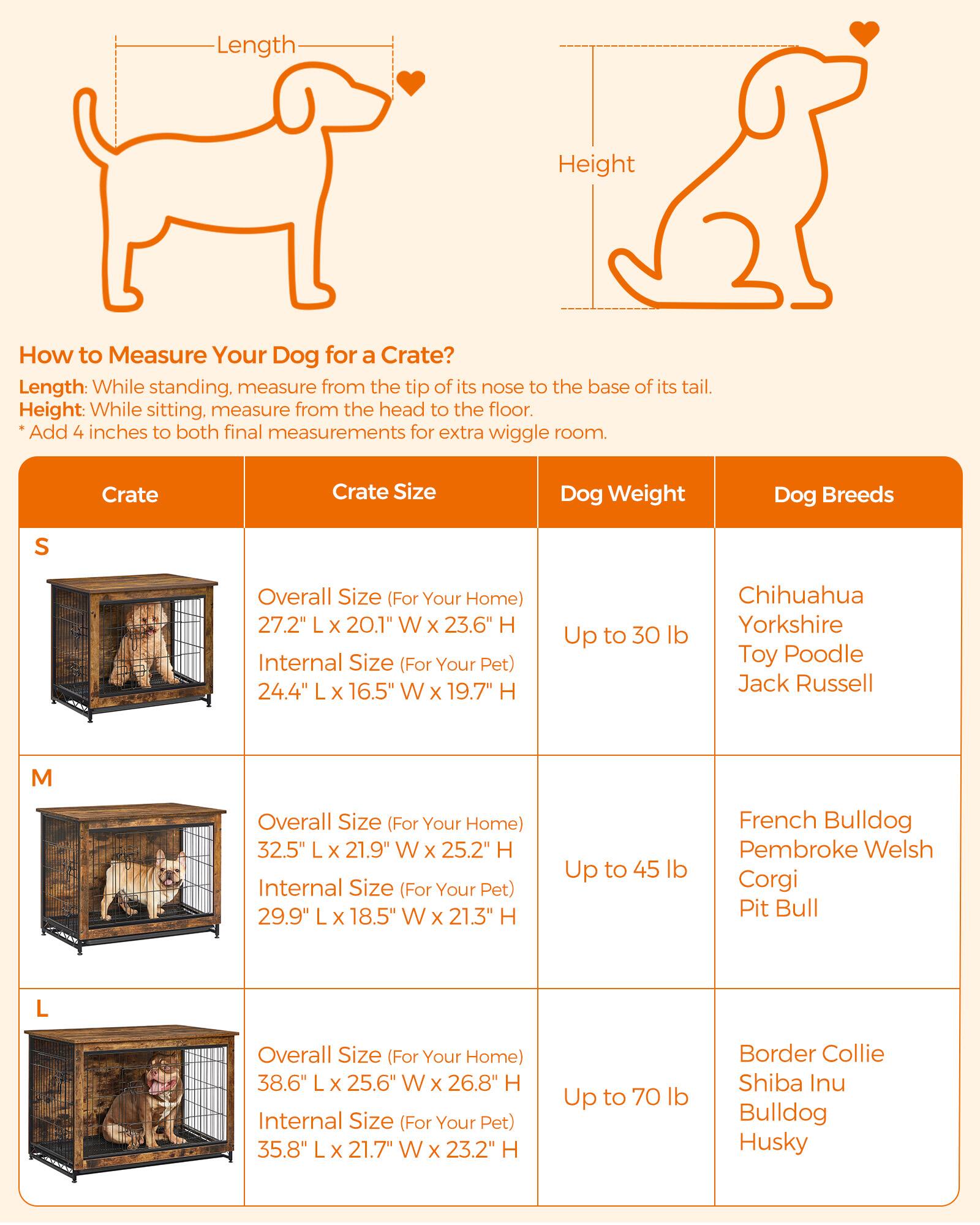 Songmics Home Dog Crate Furniture, 38.6
