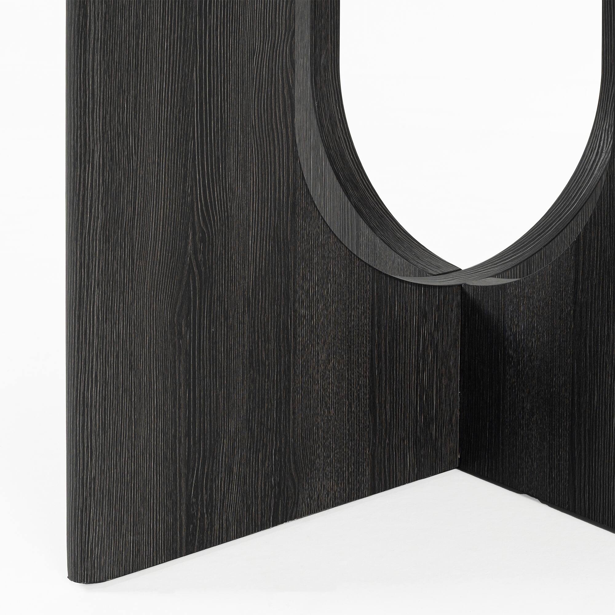 Alt View 7. Vaczon - Round Dining Room Table with U-Shaped Pedestal Base, Transitional Style Table for Apartment Kitchen & Home Dining - Gray.