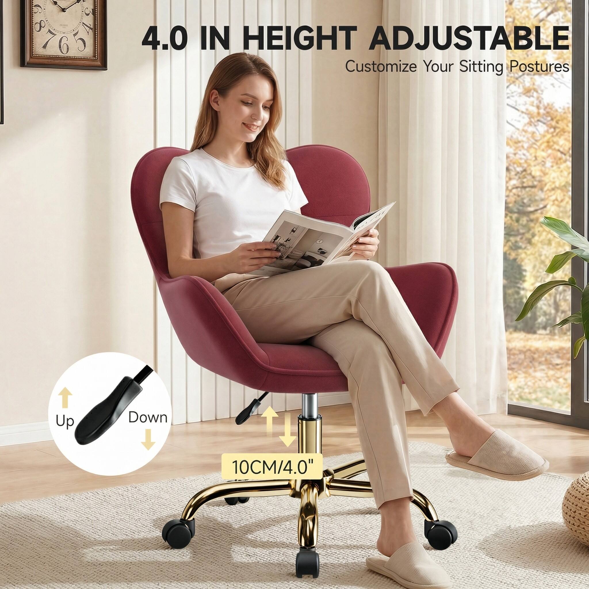 9 C 8 A 7 6 C 4.0 IN HEIGHT ADJUSTABLE  
Customize Your Sitting Postures  
Up Down 10CM/4.0"