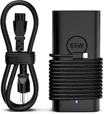 Front. Core Tech - Core Tech 65W USB-C Laptop Charger for Dell Latitude, XPS, Inspiron and Chromebook with Power Cord - Black.