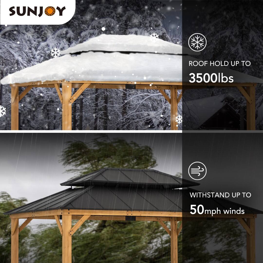 SUNJOY Roof Hold up to 3500lbs withstand up to 50mph winds