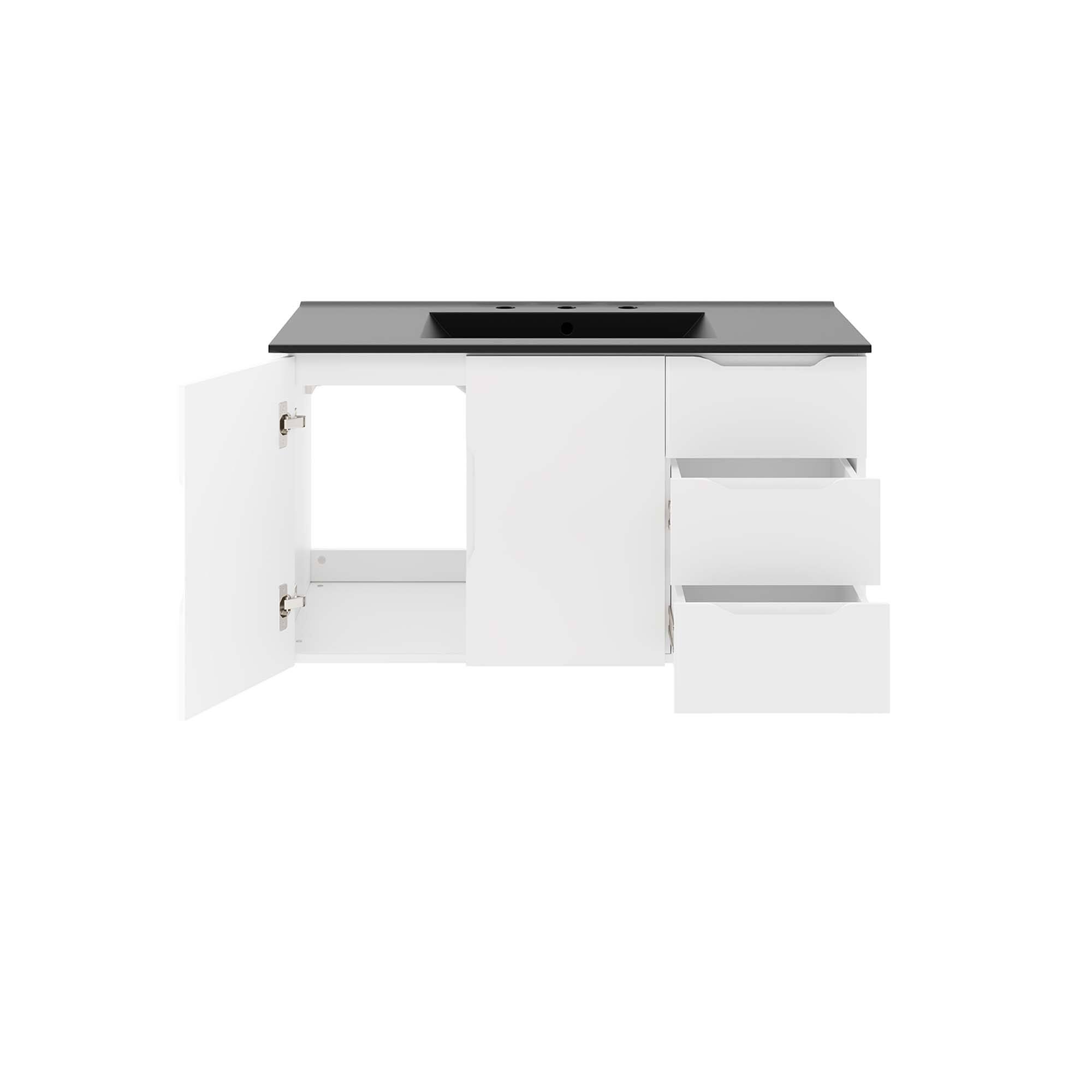 Alt View 2. Modway - Vitality Bathroom Vanity Basin Included by Modway - White Black.