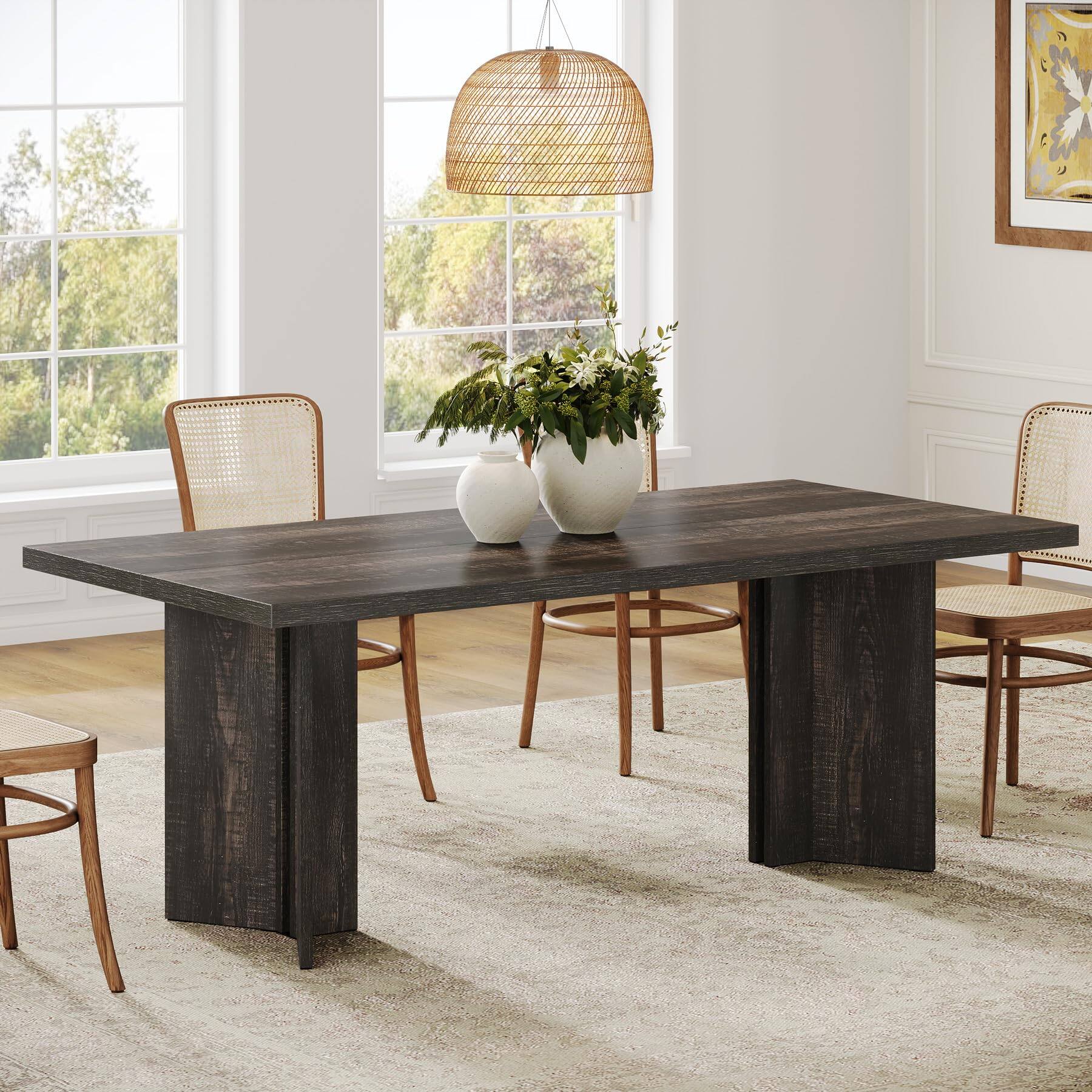 Tribesigns 63 Inch Rectangular Dining Table with Spacious Tabletop for ...