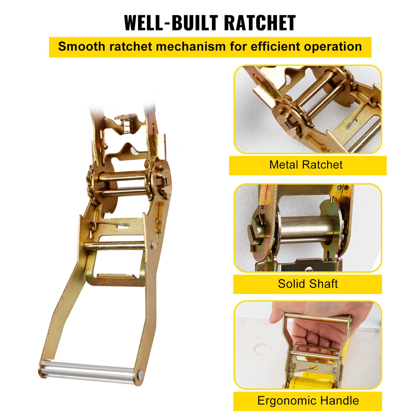WELL-BUILT RATCHET

Smooth ratchet mechanism for efficient operation

- Metal Ratchet
- Solid Shaft
- Ergonomic Handle