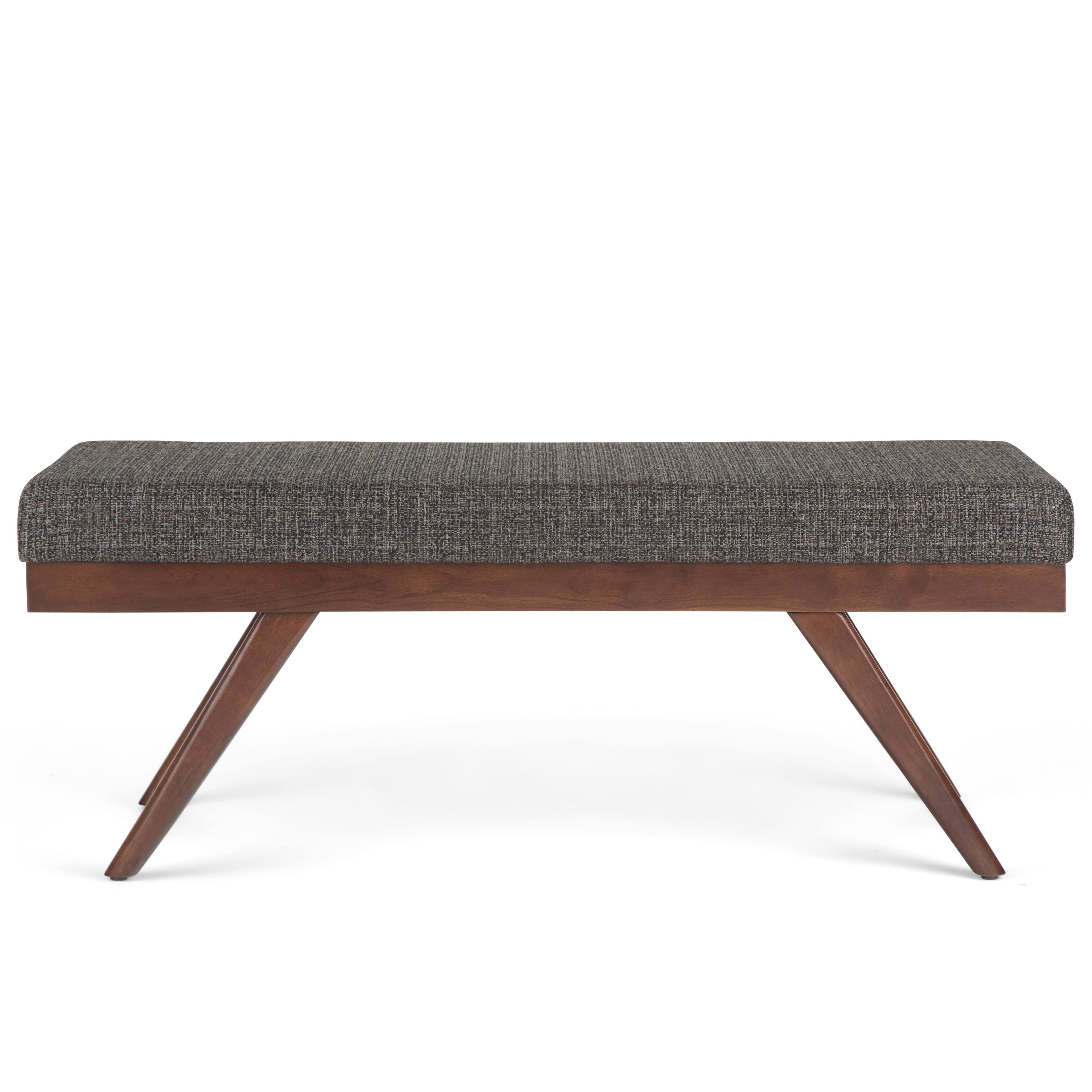 Alt View 11. Simpli Home - Chanelle Mid Century Ottoman Bench - Dark Grey.