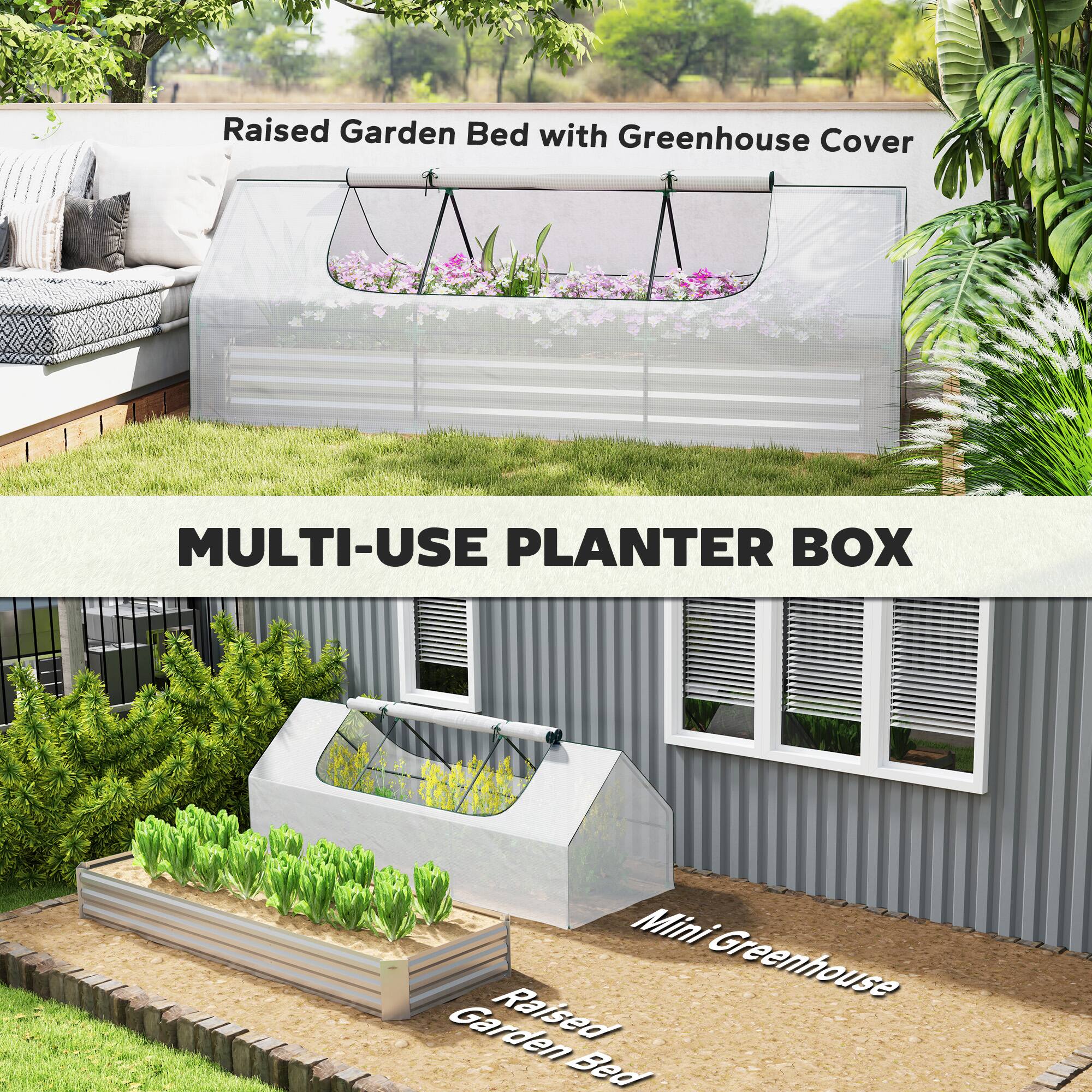 Raised Garden Bed with Greenhouse Cover, Multi-Use Planter Box, Mini Greenhouse, Garden Raised Bed
