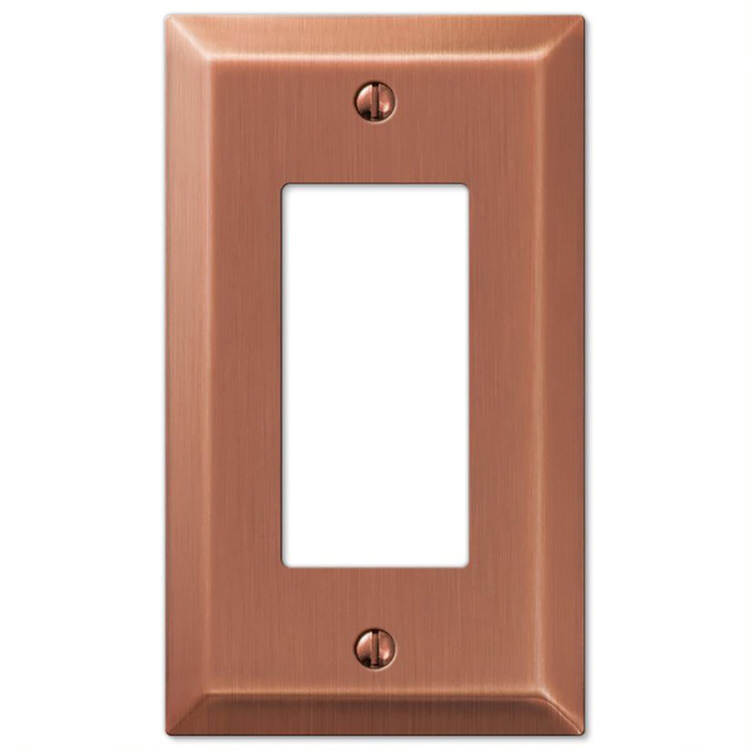 Angle. AMERELLE - Amerelle Century Antique Copper 1 gang Stamped Steel Decorator Wall Plate 1 pk - Cooper.