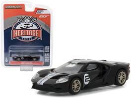2017 Ford GT #2 - Tribute to 1966 Ford GT40 MK II #2 Racing Heritage Series 1 1/64 Diecast Model Car by Greenlight - Black