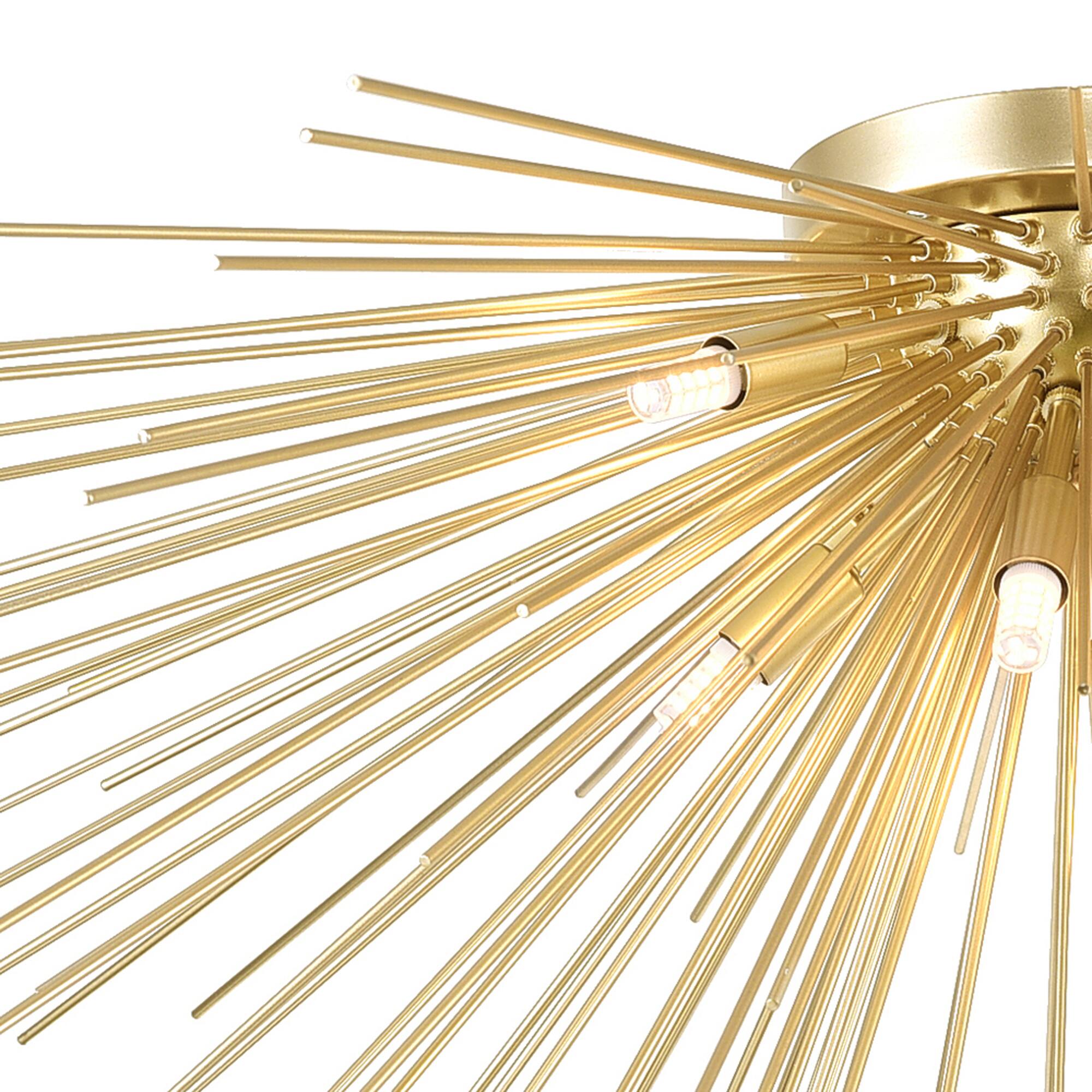 Angle. CWI Lighting - Savannah 8 Light Flush Mount With Gold Leaf Finish - Gold Leaf.