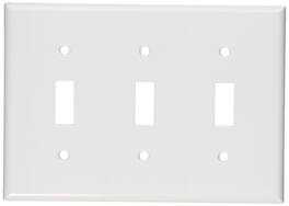 Leviton - 3 gang Thermoset Plastic Toggle Wall Plate 1 pk (Case of 10) - White