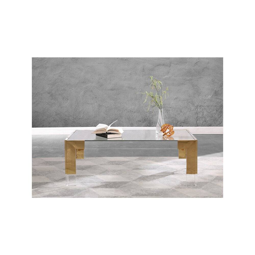Alt View 3. Meridian Furniture - Casper Coffee Table - Gold.