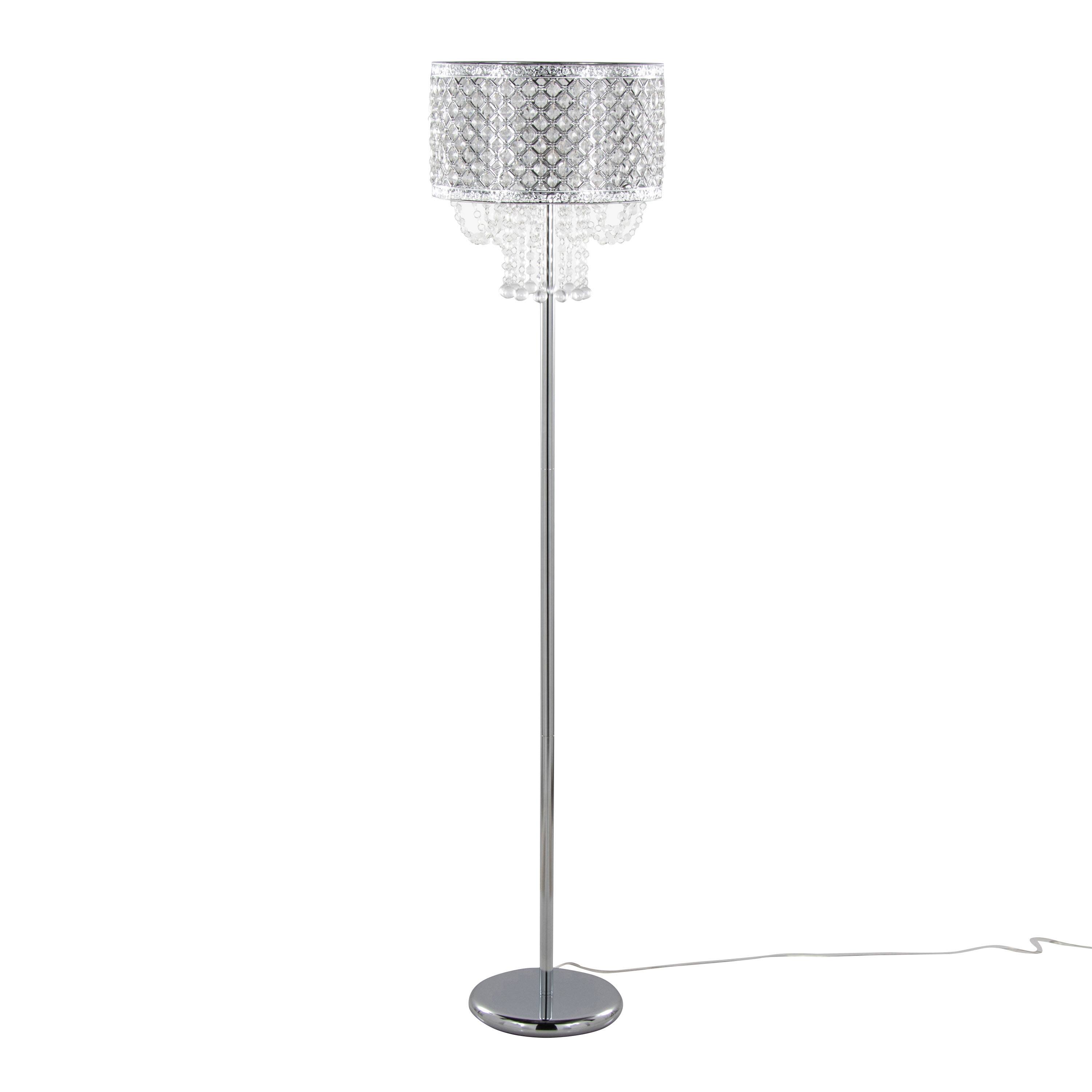 Angle. Loheer - Loheer 60-Inch Polished Chrome Crystal Accent Room Luminaire Elegant Living Room Lighting Fixture - Clear.