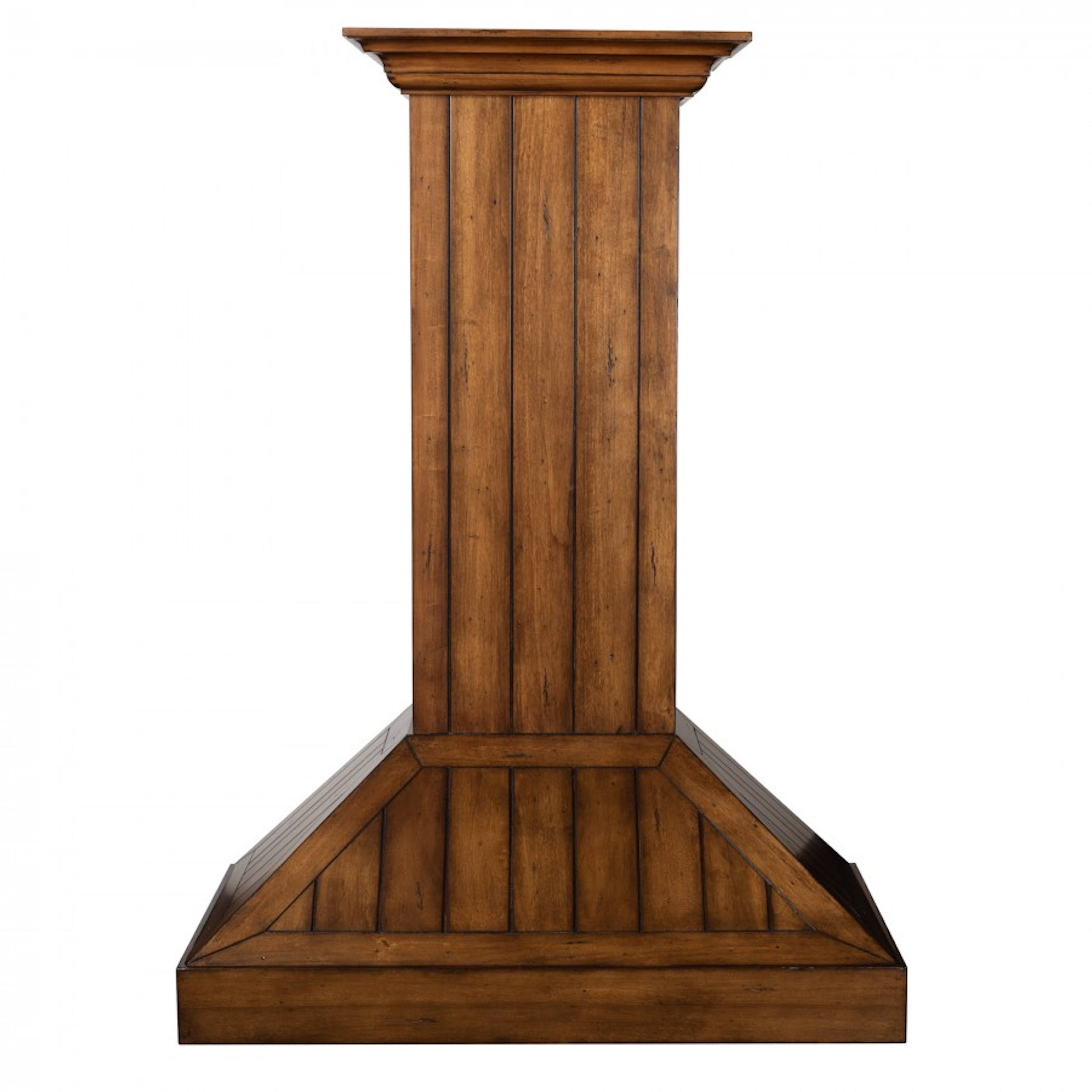 Front. ZLINE - 30" Wooden Convertible Vent Wall Mount Range Hood - Brown.