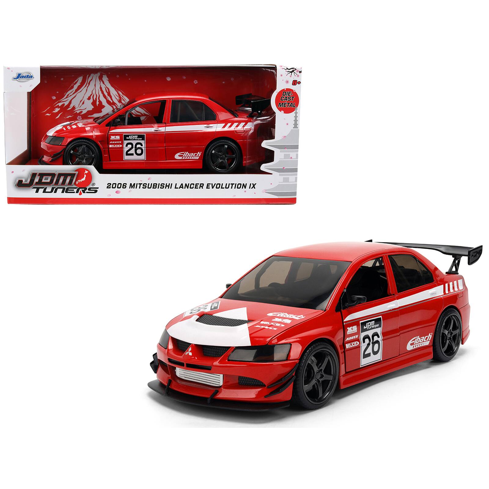 Jada  
8+  
DIE-CAST METAL  
10  
XS JDW UNSA BOLOD 26  
Fibach me  
JDM 8 2006 MITSUBISHI LANCER EVOLUTION IX TUNERS  
35  
Clancia KING KO  
IIII JDM XS BOOTS Fibach 26 BREESSION