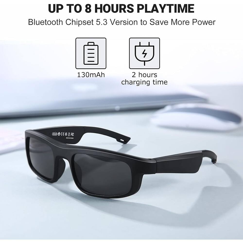 ACJPR - Smart Bluetooth Glasses LV- M8 Pro - Black