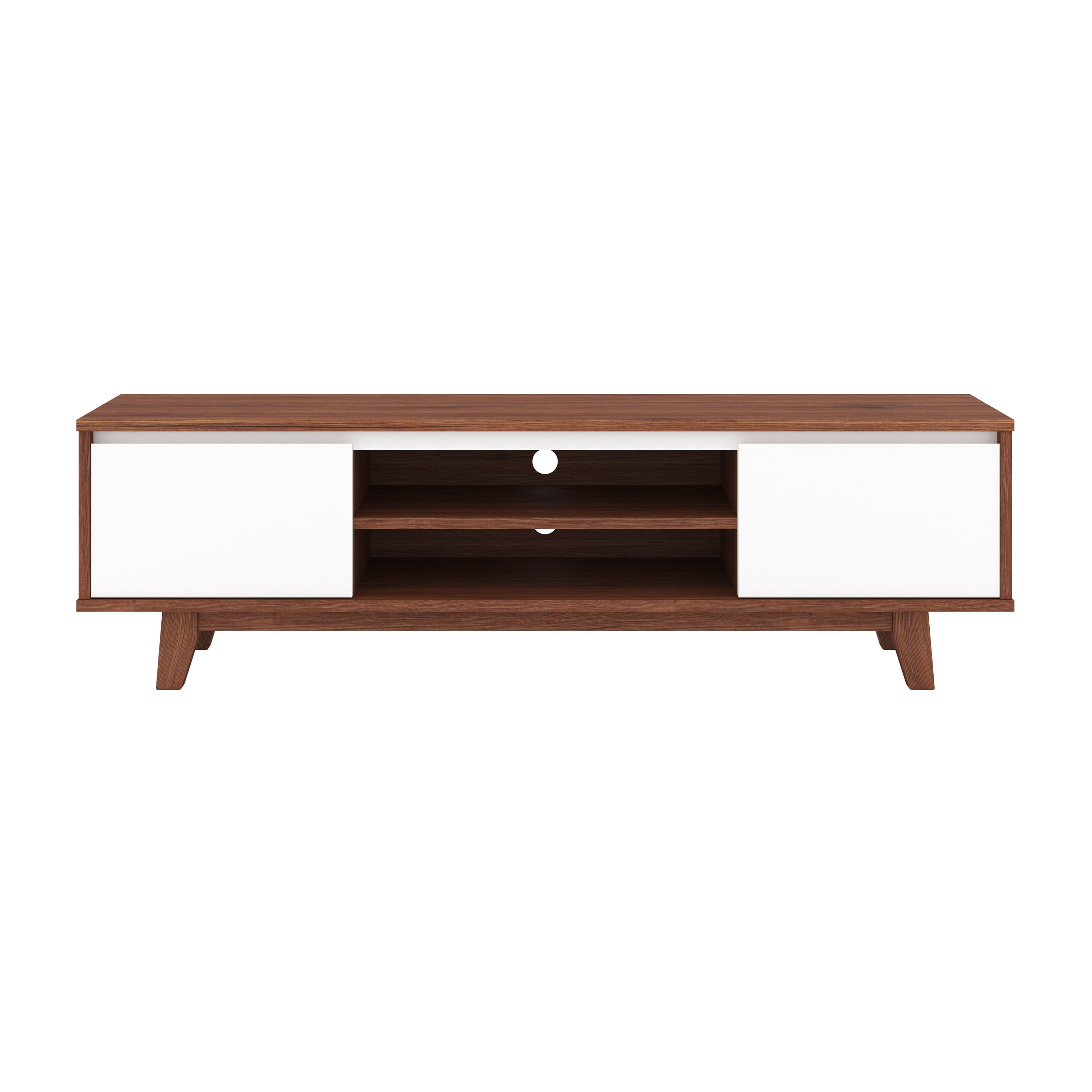 Front. CorLiving - Fort Worth TV Stand with Cabinets for Most TVs up to 68" - Dark Brown.