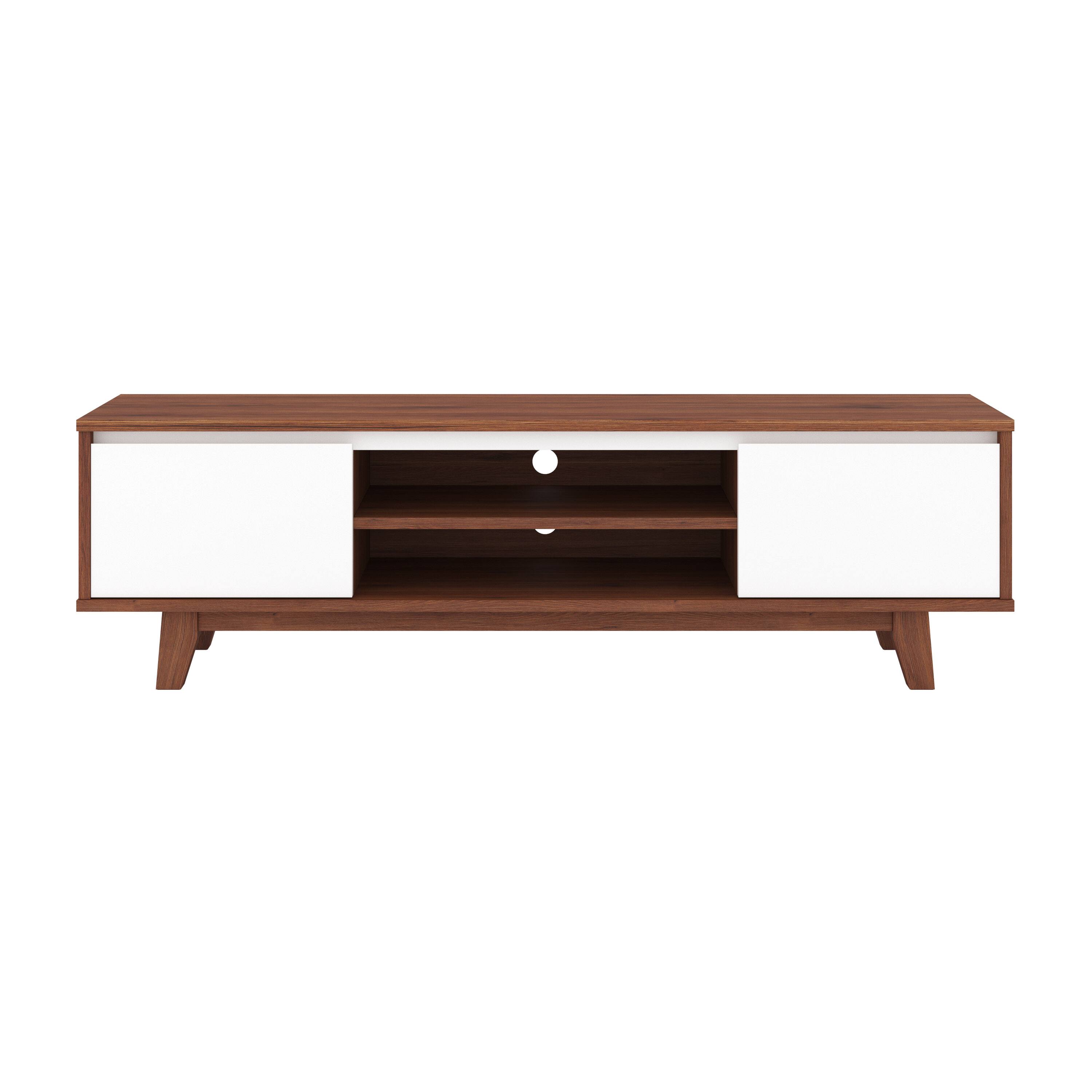 Front. CorLiving - Fort Worth TV Stand with Cabinets for Most TVs up to 68" - Dark Brown.